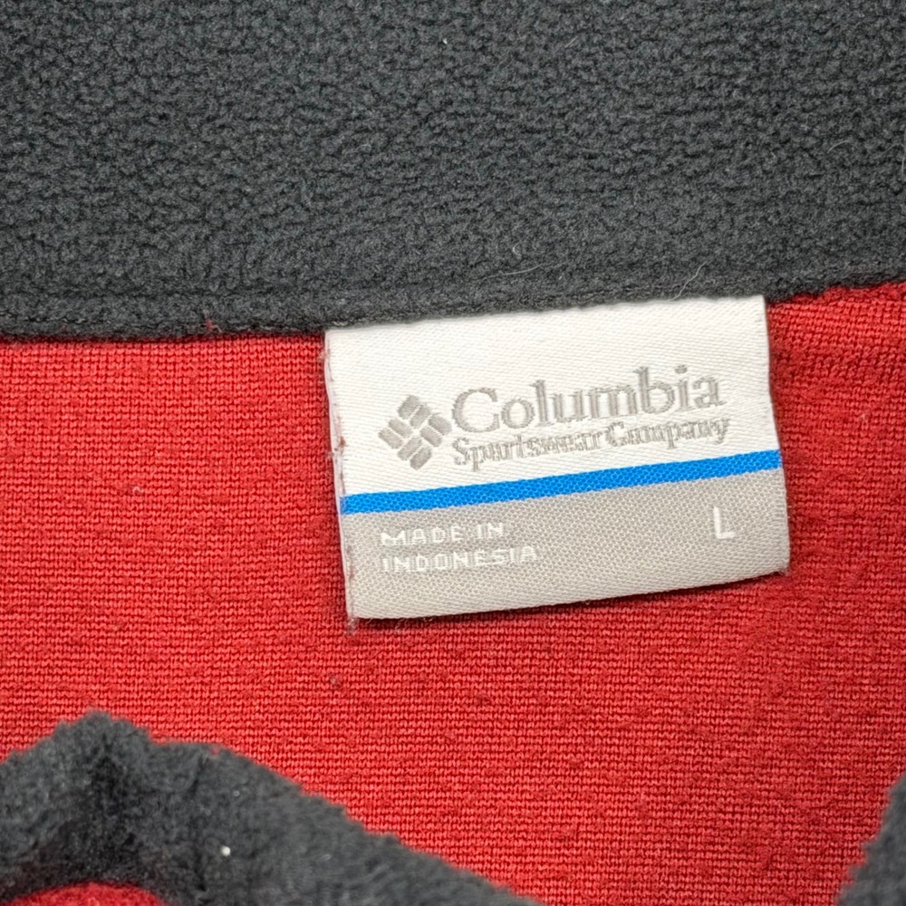 Columbia AM6558 Mens Large Red/Blk Polyester Fleece Quarter Zip Pullover 1352471 - Picture 3 of 13